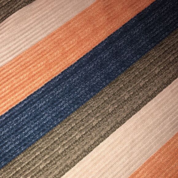 XL Colored Vertical Striped Ribbed Waterfall Open Long Sleeve Cardigan Duster - Picture 10 of 10